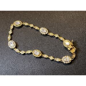 925 Sterling Silver Vermeil Tennis Bracelet Size 6.75